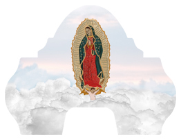 DARAY-L-110-WT Lady of Guadalupe Clouds White